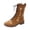Khaki, variant on Combat Boots for Women Cute Embroidered Flower Lace up Country Cowboy Ankle Booties Chunky Block Low Heel Short Booties Boho Round Toe Dress Riding Boot Black 9