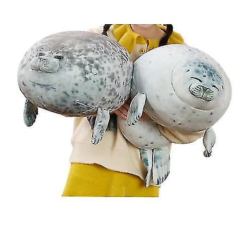 Cute Chubby Blob White Seal Plush Pillow,Stuffed Animal Seal Plushie Toy Cotton Plushy Ocean Gray 16 Inch - View #10