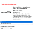 thumbnail image 2 of Dash Board Cover - Compatible with 1987 - 1991 Chevy Blazer 1988 1989 1990, 2 of 9