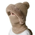 thumbnail image 5 of LShunze Women Winter Beanie Hats One Piece Fleece Lined Knit Balaclavas Mask Set Skull Neck Circle Scarf Ski Snow Hat Pompom, 5 of 8