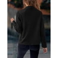 thumbnail image 6 of Women's Faux Jacket Fashion Autumn Long Sleeve Front Opening Cropped Coat, 6 of 9