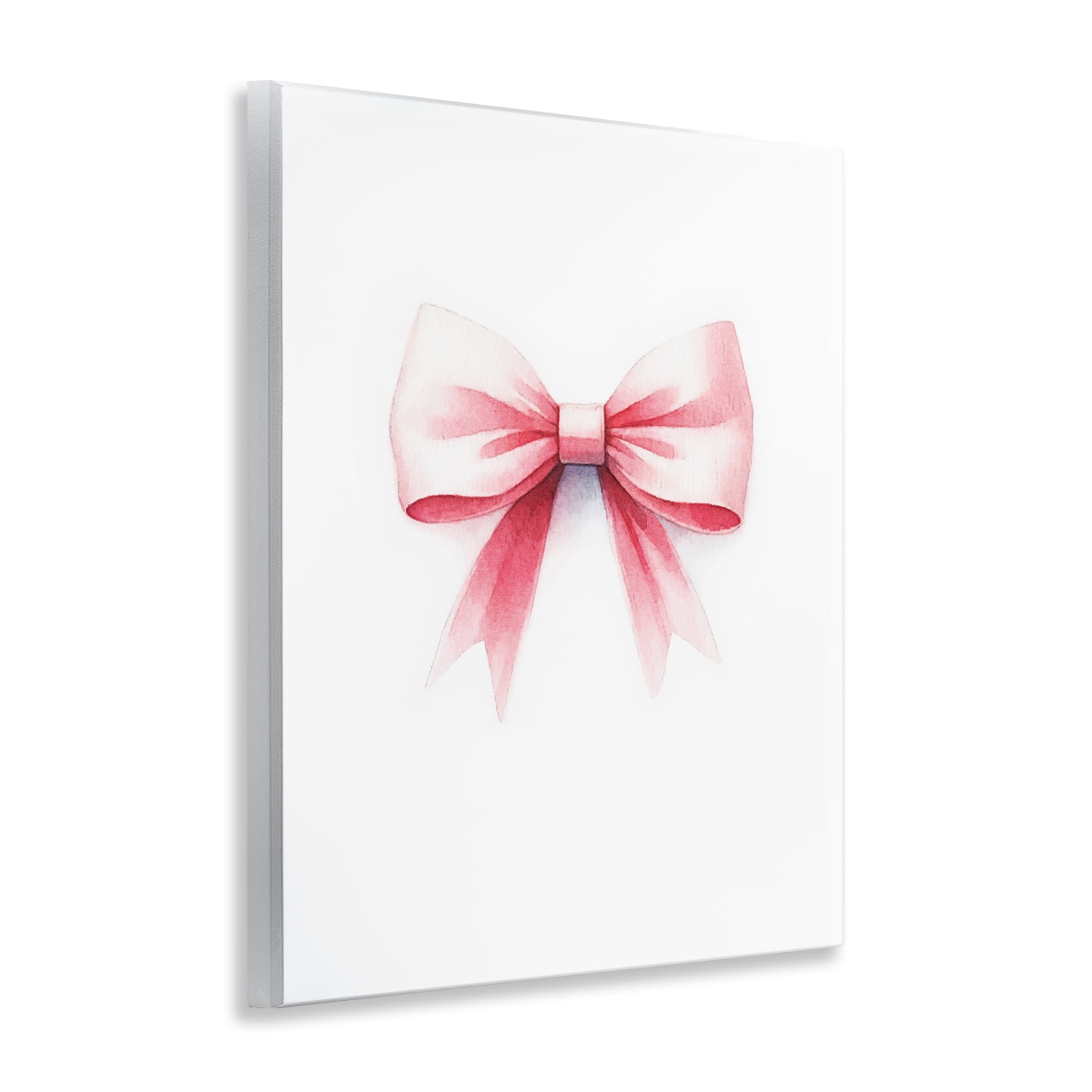 Stupell Industries Soft Fading Pink Bow Fashion Painting Unframed Art Print Wall Art, 11 x 14