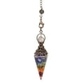 thumbnail image 3 of Spencer Natural Quartz 7 Chakra Crystal Reiki Gemstone Orgone Pendulum Chain Pendant with Box, 3 of 9