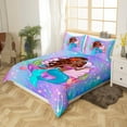 YST Black Girl Bed Set Cute Mermaid Duvet Cover, Pretty Princess