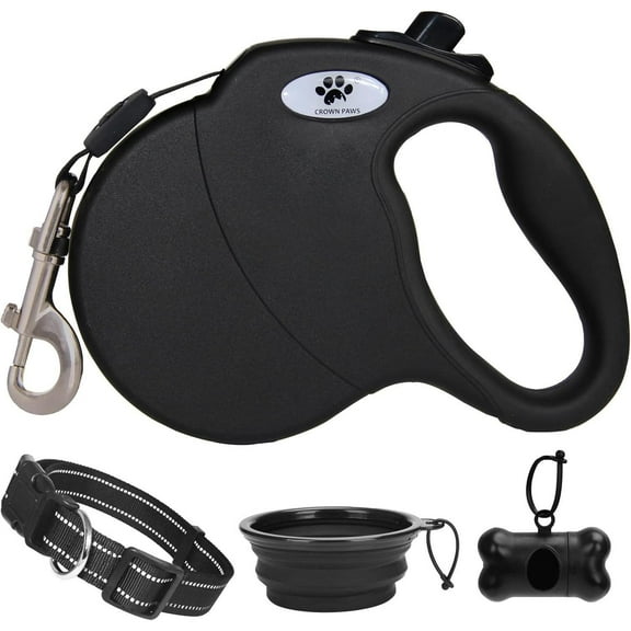 16 ft Retractable Dog Leash for Large Dogs up to 110 lbs,Tangle-Free Nylon Tape,Black,Hand Tools Kits