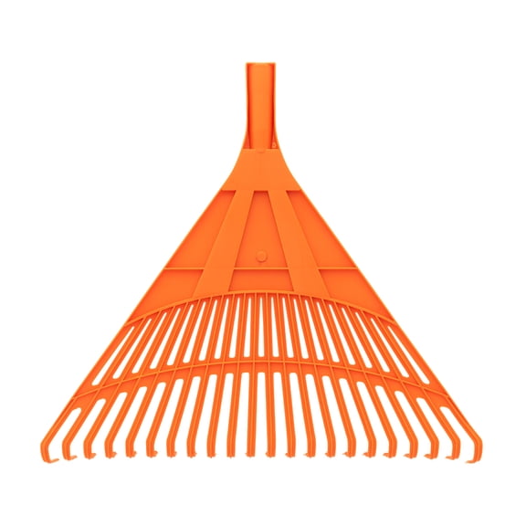 Superio Adult Rake Replacement Head, Durable Plastic Head to Sweep Leaves in Lawn and Tidying Up the Garden, Orange
