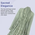 thumbnail image 4 of SAGEFINDS Sage Green Boho Jacket, Women’sLightweight Coat, Open Front Cardigan with Long Sleeves, Dressy or Casual Fashion - Small, 4 of 8