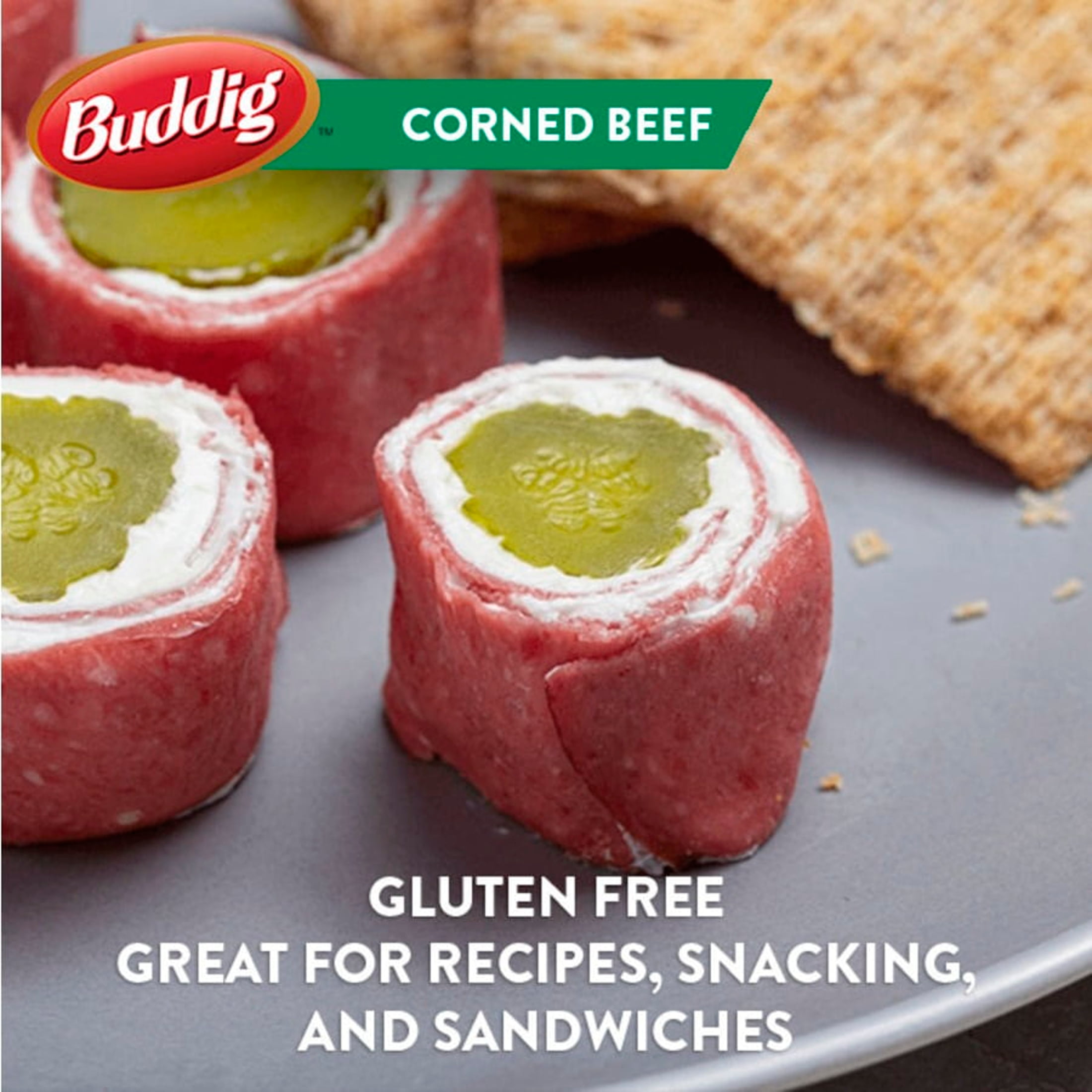Carl Buddig Corned Beef Lunchmeat 2oz (56G) Pouch, 9g of Protein per Serving, Refrigerated