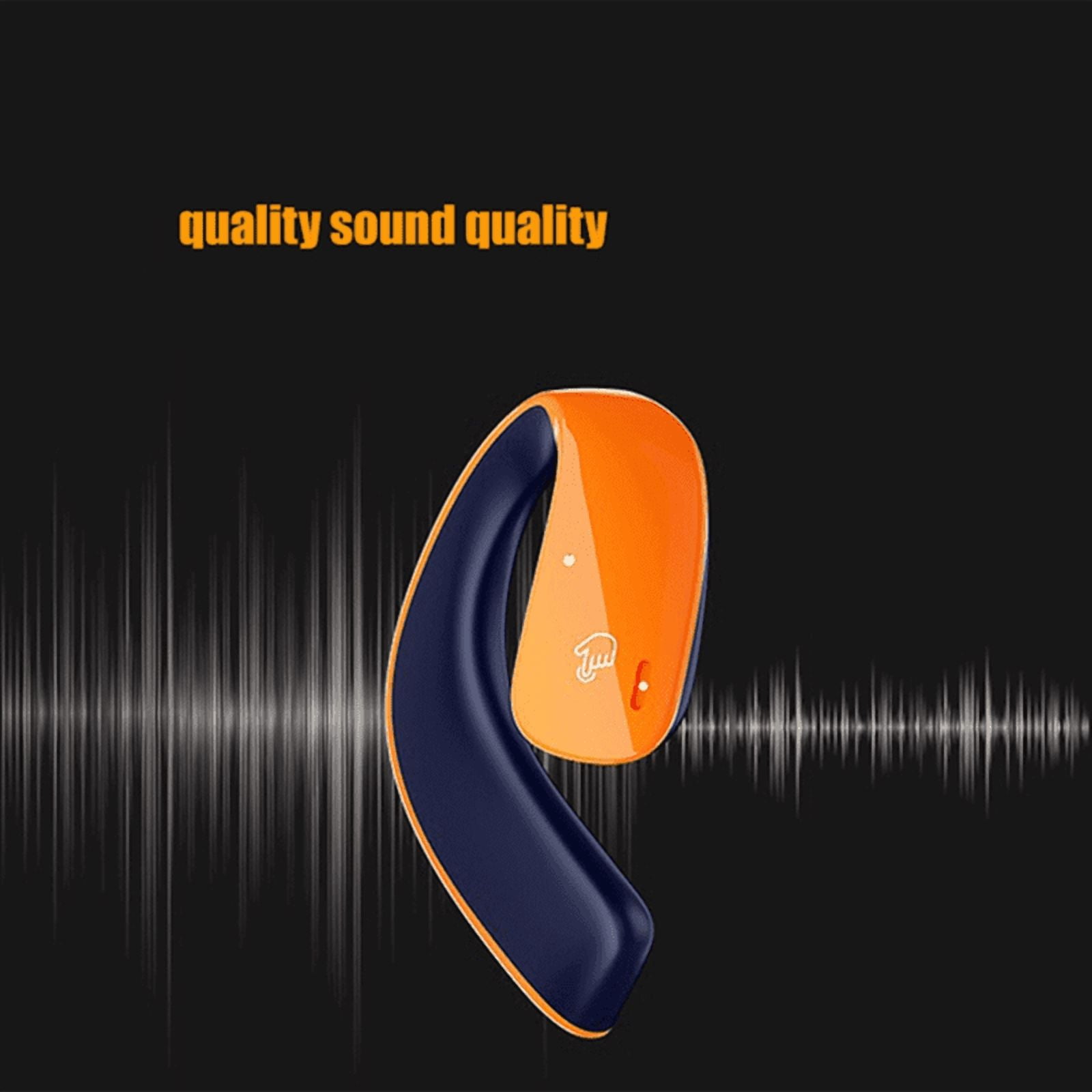 Bone Conduction Earphones 5.3 Earphones Bluetooth Wireless Sports Earbuds HiFi Stereo Waterproof Headphones,1 x Bone Conduction Earphones 1 x Charging Cable,Orange & Blue