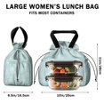 thumbnail image 5 of Pioneer Flower Floral Print Pattern Drawstring Lunch Bag Women - Drawstring Lunch Bag Insulated for Work Office - Stain-Resistant Large Lunchbags for Women with Multi-Pockets, 5 of 6