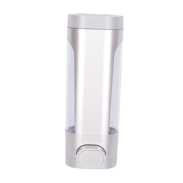 Dispensador de jabón líquido, dispensador de Gel de ducha, 400ml, Manual, jabón de manos de un solo cabezal, ahorro de espacio, dispensador de champú Plata