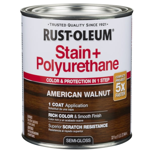 RustOleum American Walnut RustOleum Stain & Polyurethane, Quart Wood