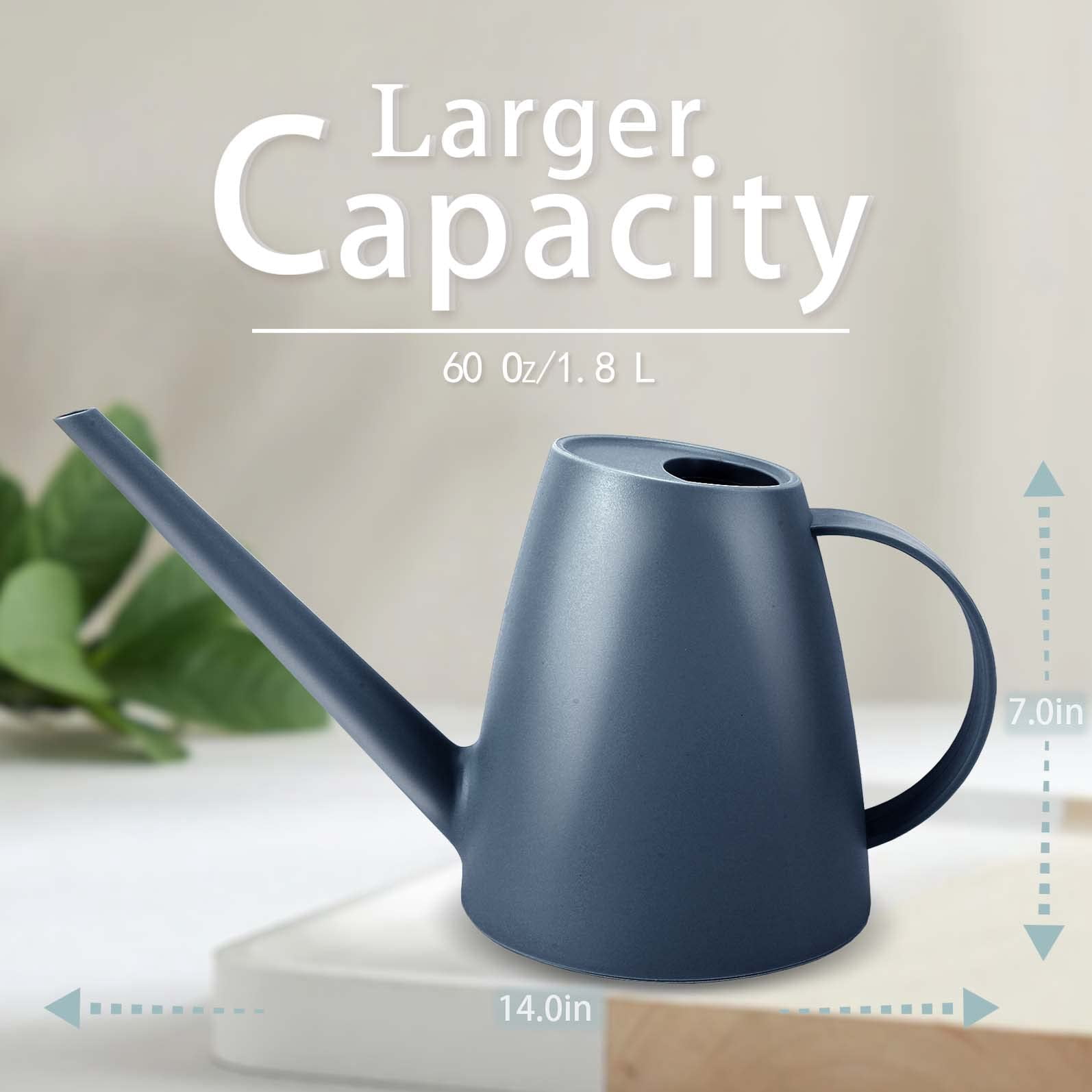 1.8L Small Watering Can for Indoor Plants, Long Spout Watering Can for House Plants Garden Flowers, Outdoor Plant Watering Pot 1/2 Gallon Blue
