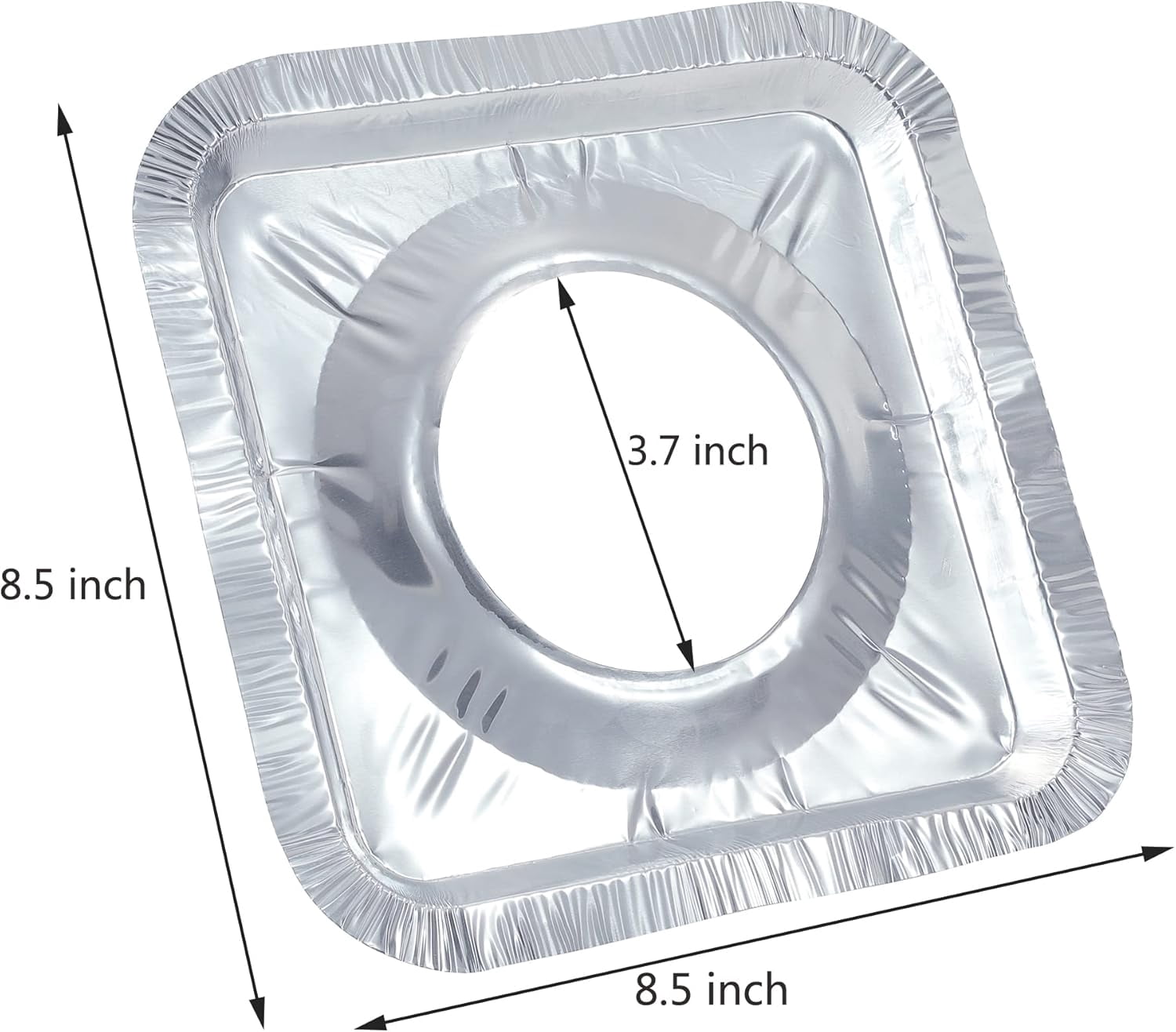 Lingsheng Thicker Aluminum Gas Stove Burner Covers, 8.5x8.5 Inch Square Pan Liners - Disposable Range Protectors (100 Pack)