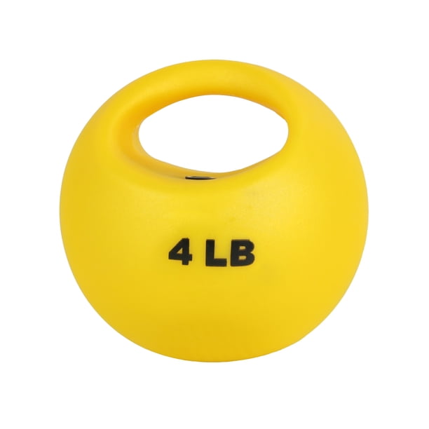 Balón medicinal CanDo 10-3291 de 1,8 kg con asa, amarillo