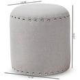 thumbnail image 5 of Bowery Hill Modern 14" Round Pouf in Light Gray, 5 of 5
