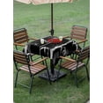 thumbnail image 4 of Outdoor Tablecloth with Umbrella Hole for Patio/Picnic/Party/Camping, Black White Botanical Waterproof Table Cloth Square Cover Washable, Red Moon Ink Wash Art Classic (60"x 60"), 4 of 8