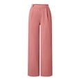 thumbnail image 5 of Pants for Women Casual Dress Wide Leg Work Slacks Stretchy Straight High Waisted Trousers Elastic Womens Pants Pink XXL, 5 of 9