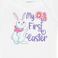 thumbnail image 4 of Inktastic My 1st Easter Cute White Bunny with Spring Flowers Boys or Girls Baby Bodysuit, 4 of 5