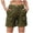 Green, variant on Women’s Casual Summer Washed Cargo Shorts, High Waist Elastic Back with Multi Pockets, Black/Green/Beige, S/M/L/XL/XXL