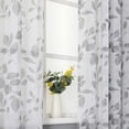 thumbnail image 5 of GlowSol 52"W x 15"L Curtain Valance Floral Leaf Pattern Sheer Linen Textured Look Bathroom Cafe Window Valances, Gray, 1 Panel, 5 of 6