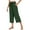 3# Army Green, variant on Wide Leg Capri Pants for Women Elastic Waist Cropped Trousers Loose Casual Lightweight 2026 Summer Lounge Beach Pull On Capris 20" 21" 22" Inseam Navy 2XL