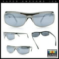 thumbnail image 2 of 90s Style Flat Top Half Rim Narrow Rectangle Wrap Sport Sunglasses Slate Silver - Silver Mirror, 2 of 8