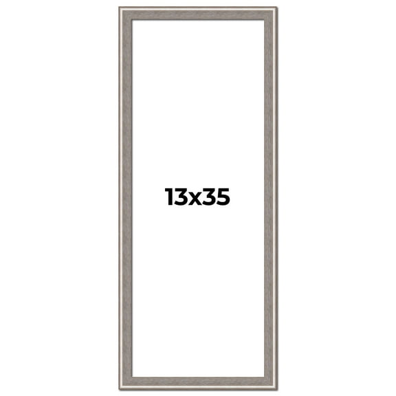 13x35 Frame Grey Real Wood Picture Frame Width 1.25 inches | Interior Frame Depth 0.5 inches | Hans