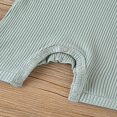 thumbnail image 3 of Baby Girl Boy Solid Romper Short Sleeve Jumpsuit Button Cotton Clothing, 3 of 5
