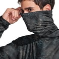 thumbnail image 4 of Havenx Sun Protection Shirts for Men Texture Print Long Sleeve Rapid Dry Shirt with Mask Hooded Upf 50+ Hoodie Shirt Casual Summer Lightweight Athletic Workout Clothing,Brown 3XL, 4 of 5