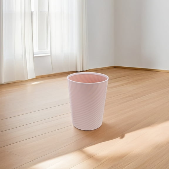 OUNONA 2Pcs Stylish Pink Plastic Wastebasket Open Top Trash Bin for Home Office