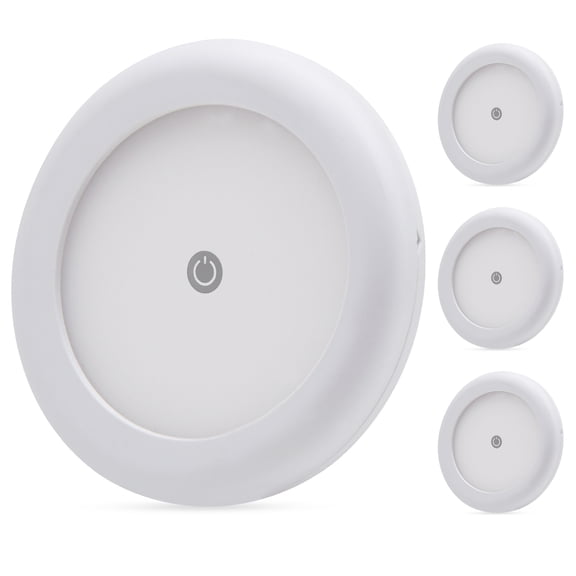 Homdec 3Inch DC 12V RV LED Dome Light Fixture with Touch Dimmable Switch, 3W RV Boat LED Ceiling Puck Light, Ultra Slim RV Interior Lighting for Car/RV/Trailer/Camper/Boat Warm White 3500K, 3 Pack