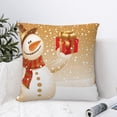thumbnail image 4 of Pofeuu Christmas Snowman Gift Print Double-sided plush pillowcase Square Throw Pillow Covers Pillows Cover for Living Room Bedroom Sofa Couch Cushion Cover（No pillow core）-24"x24", 4 of 7