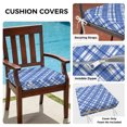 thumbnail image 3 of Outdoor Patio Cushion Covers 4 Pack Navy Blue Plaid Patio Chair Cushion Covers with Ties and Zipper Navy Blue White Grids Geometric Waterproof Outdoor Seat Cushion Covers for Patio Furniture 22"x20", 3 of 9