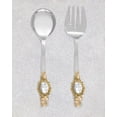 thumbnail image 2 of Yo Treasure Tiramisu Stella Luna Stainless Steel Gold Crystal Salad Server Set, Pack of 2, 2 of 4