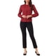 thumbnail image 2 of INSPIRAR CHIC Blusa de Manga Larga con Cuello Alto y Botones, con Volantes, Talla M, Rojo Oscuro, 2 of 6