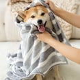 thumbnail image 4 of Luxury Microfiber Dog Bathrobe, Quick Dry Dog Towel Robe with Adjustable Belly Strap, Soft Absorbent Pet Drying Coat for After Bath Swim Grooming, for Small Medium Large Dogs (Green,S), 4 of 7
