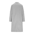 thumbnail image 3 of Women's Lapel Long Trench Coat Casual Single Breasted Wool Blend Pea Coat Fall Winter Lightweight Overcoat Elegant Outerwear with Pockets, 3 of 6