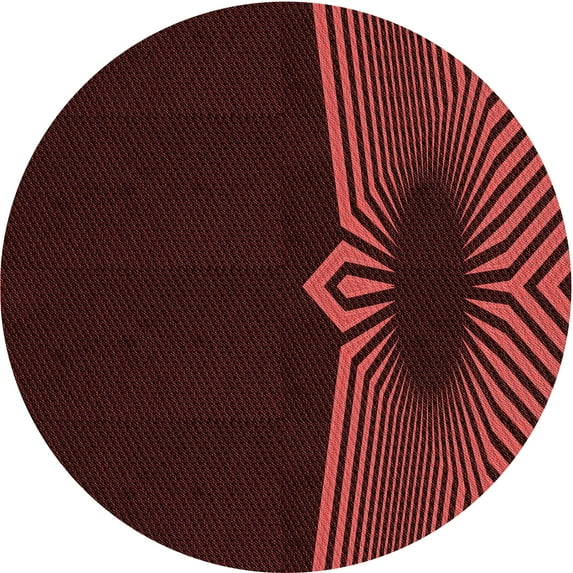 Ahgly Company Machine Washable Indoor Round Transitional Chocolate Brown Area Rugs, 3' Round