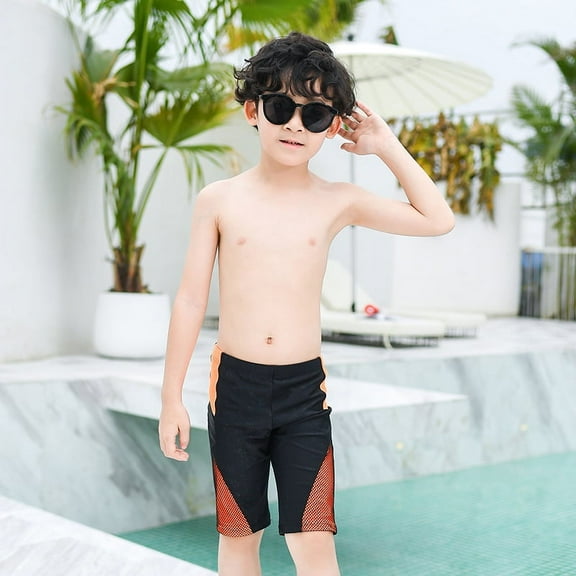 SUCS Boys Swimsuit Boxer Briefs Five-point Sports Swimming Trunks Nylon Fabric Boys Swimming Trunks Outdoor