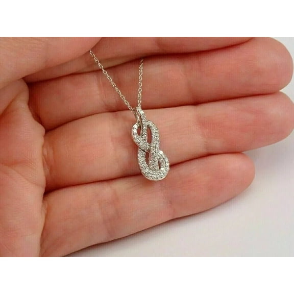 Infinity Pretty Pendent Necklace 2Ct Round Cut Diamond 14K White Gold Finish