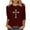 #166-Wine, variant on Cutuoiiu Women's Casual Daily Printed 3/4 Sleeve Crewneck Loose Blouses Gifts