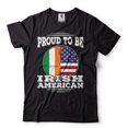 thumbnail image 2 of Irish Patriotic Shirt Ireland USA Shirt Irish American Patriotic Tee Ireland National Flag Shirt (X-Large Navy Blue), 2 of 6