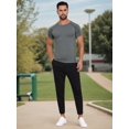 thumbnail image 5 of DARING DIVA Men's Workout Stretch Crew Neck Short Sleeve T-Shirt XL Gray, 5 of 7