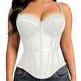 thumbnail image 2 of Warop Women's Fashion Boned Corset Top, Waist Shaping Slimming with Mesh Straps and Built-in Bra Pads, Shapewear for Outerwear and Daily Use, 2 of 9