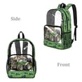 thumbnail image 2 of FKELYI Green Tractor Print Clear Backpack for Elementary Student See Through School Bookbag 17 Inch Transprent Schoolbag Travel Bags Casual Daypack for Teens, 2 of 7
