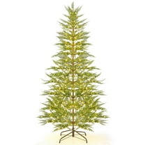 4.92ft Pre-Lit Sparse Christmas Tree, Simulated Artificial Cypress Christmas Tree with 612 PE Tips, 540 Warm-White LED Lights, Timer, Metal Stand, Holiday Xmas Tree for Home, Office Decoration