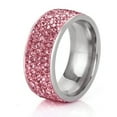 thumbnail image 3 of EOEMY Pink/Blue/Purple Aaa Cz Silver Band 8mm Men Women'S Stainless Steel Ring Sz 6-12, 3 of 6