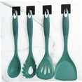 thumbnail image 3 of Luxshiny Non-Stick Green Silicone Pasta Spoon for Convenient Noodle Serving, 3 of 8