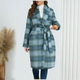 thumbnail image 2 of Plaid Jackets for Womens Winter Fashion Plus Size Casual Trundown Collar Outwear Coat Long Sleeve Pockets Plaid, 2 of 8